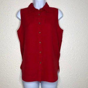 Ann Taylor Women’s linen red sleeveless blouse S